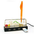 Rectangle Pen Interface Aquarium USB Hub - 4 Port